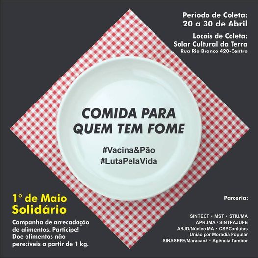 Movimentos sociais fazem campanha para arrecadação de&nbsp;alimentos