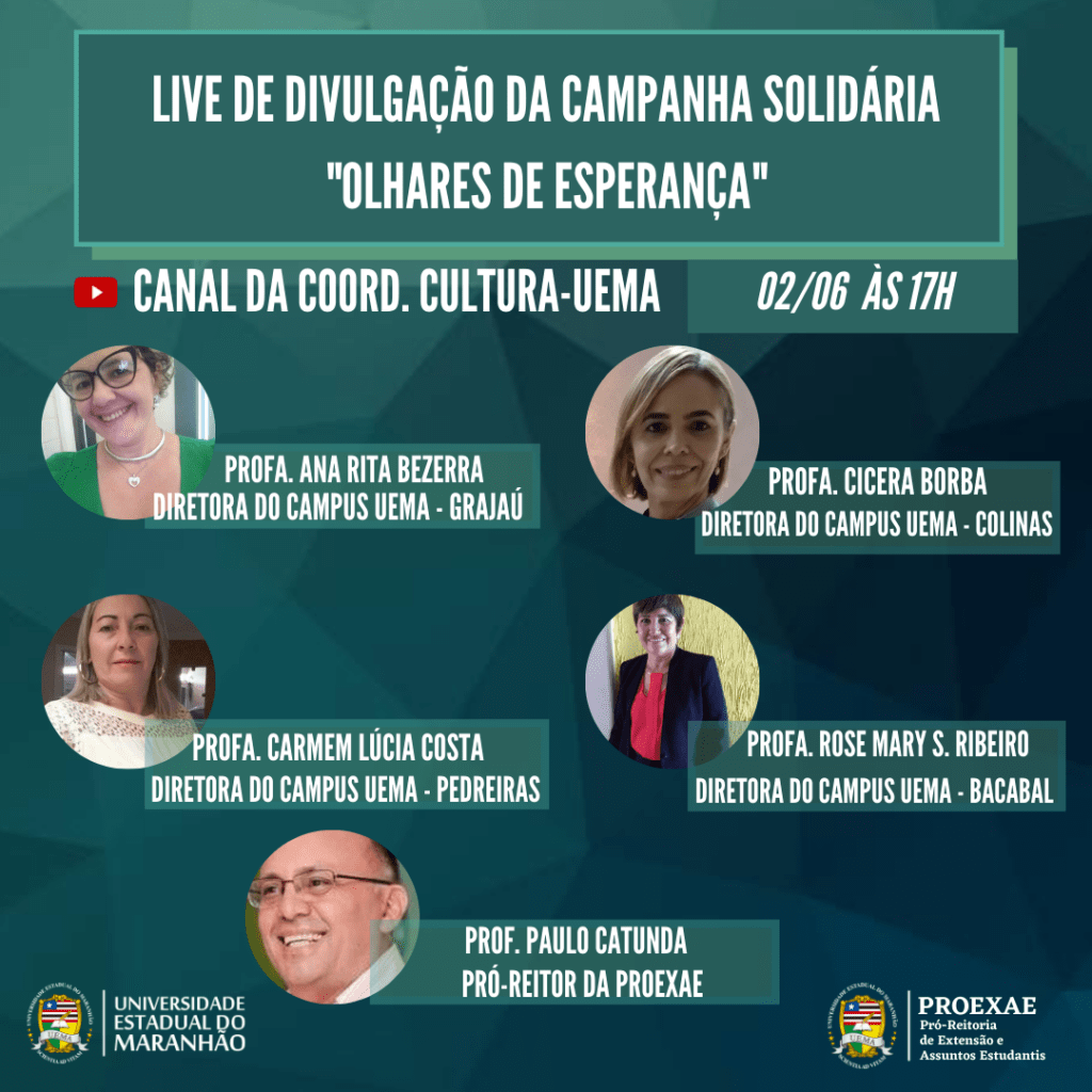 Live da Campanha Solidária “Olhares de esperança” acontece nesta quarta-feira&nbsp;(2)