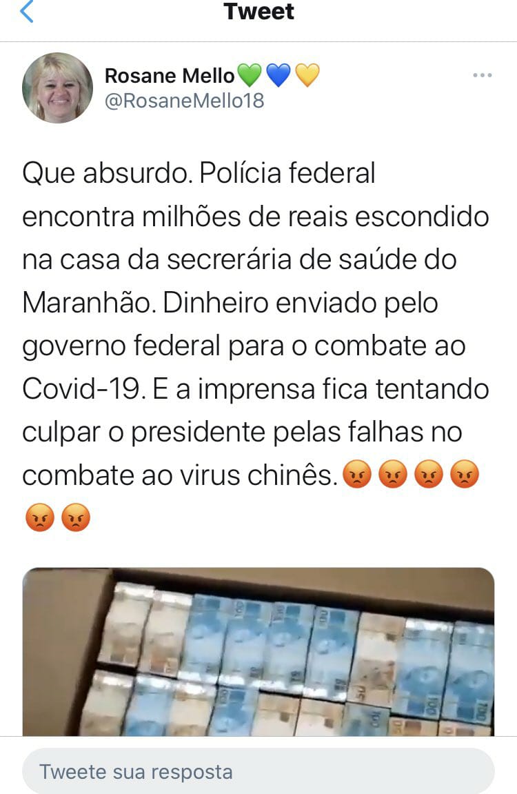 É falso: ‘Secretaria da Saúde é pega pela PF com milhões enviado para combate ao&nbsp;Covid-19’