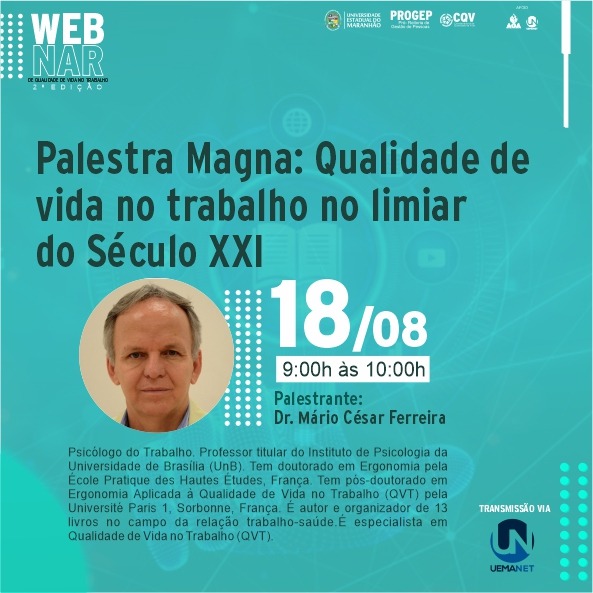 UEMA realizará a palestra “Qualidade de vida no trabalho no limiar do Século&nbsp;XXI”