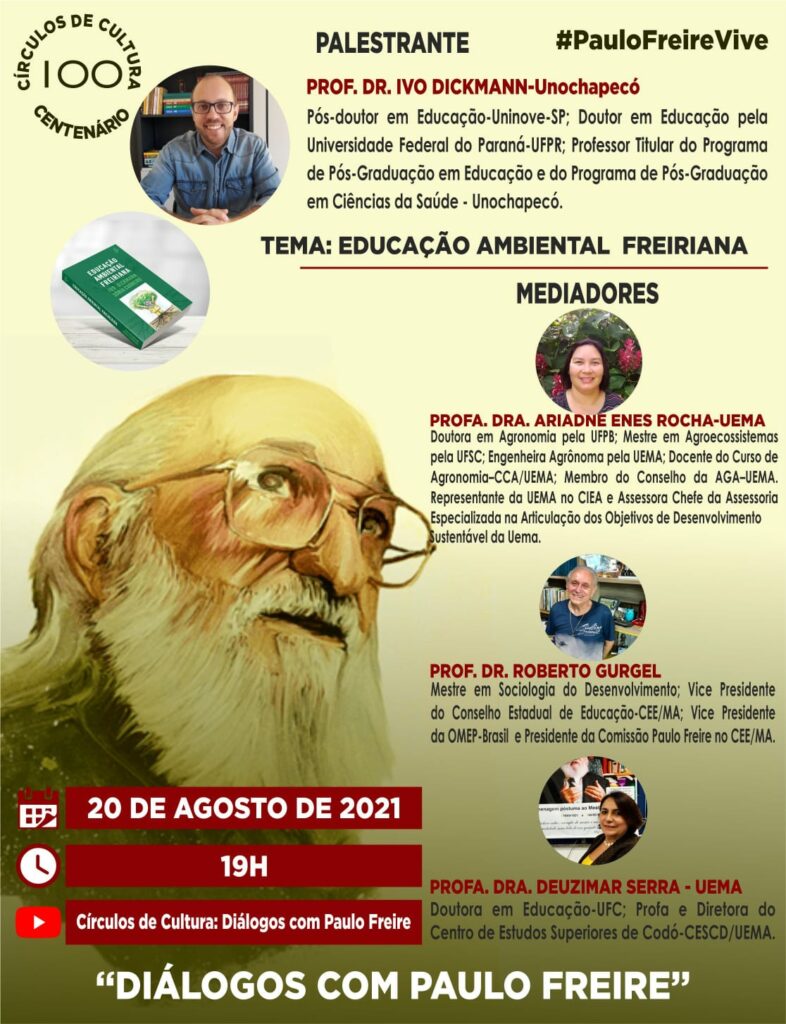 Círculos de Cultura realiza palestra “Educação Ambiental Freiriana” amanhã&nbsp;(20)