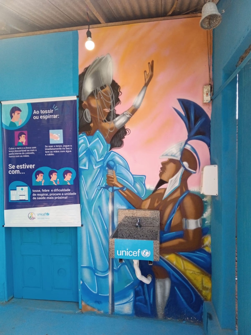 UNICEF entregou mais uma estação de lavagem de mãos em terreiro em Paço do&nbsp;Lumiar