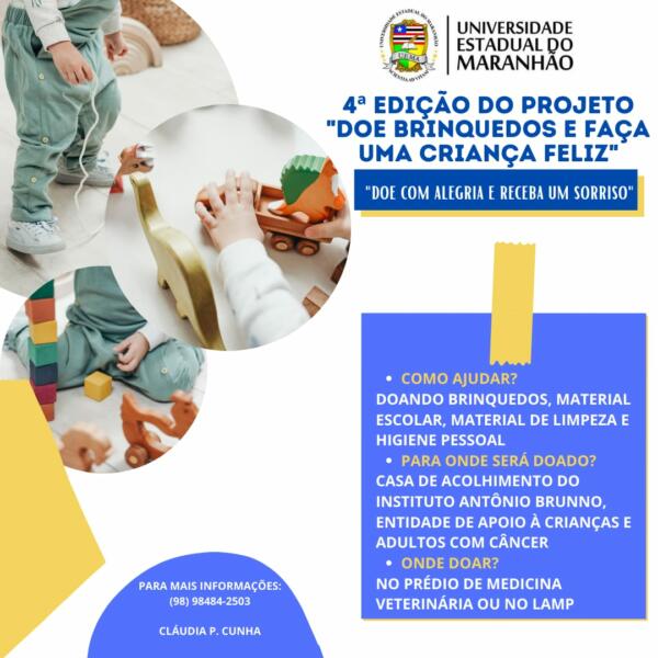 Projeto “Doe brinquedos e faça uma criança feliz” recebe doações até o dia 12 de&nbsp;outubro