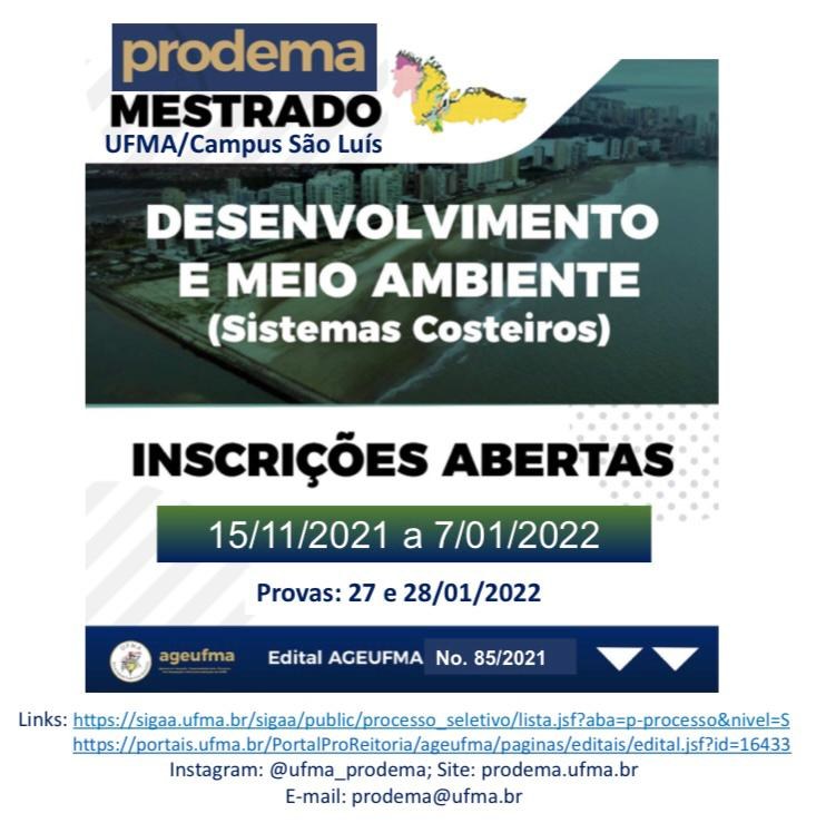 Inscrições abertas para o Programa de Pós-Graduação Desenvolvimento e Meio&nbsp;Ambiente