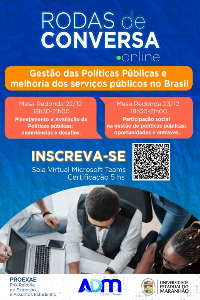 Gestão de Políticas Públicas será tema de rodas de conversa promovidas pelo curso de Administração do campus&nbsp;Timon