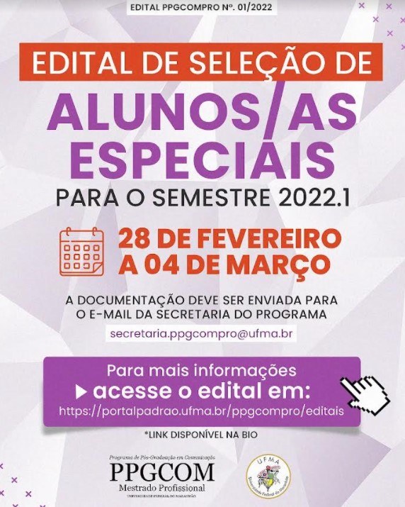 Mestrado Profissional em Comunicação do Câmpus São Luís abre inscrições para disciplinas&nbsp;isoladas