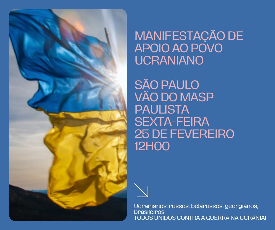 Ucranianos e Russos fazem protesto na avenida paulista nesta sexta-feira&nbsp;(25)