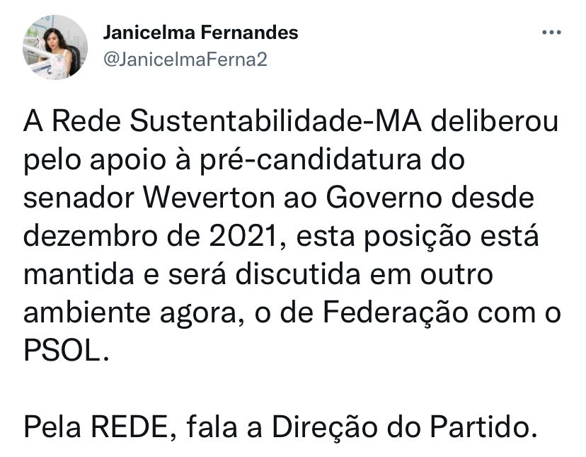 Presidente da REDE desmente fake news e reafirma apoio a Weverton
