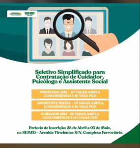 Prefeitura de Rosário abre Processo Seletivo Simplificado para contratação de profissionais na área de&nbsp;Educação