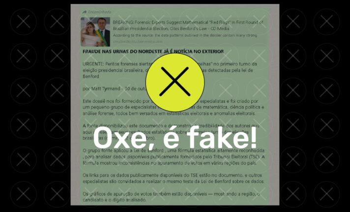 É fake: “Lei de Benford” por si só não é capaz de comprovar fraude em&nbsp;eleições