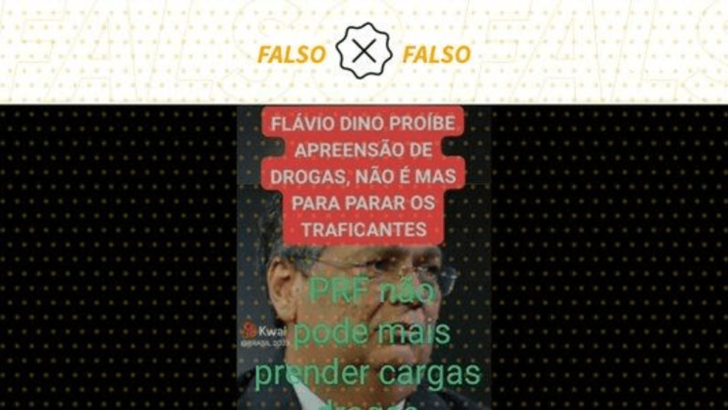 É falso que Flávio Dino proibiu PRF de apreender&nbsp;drogas