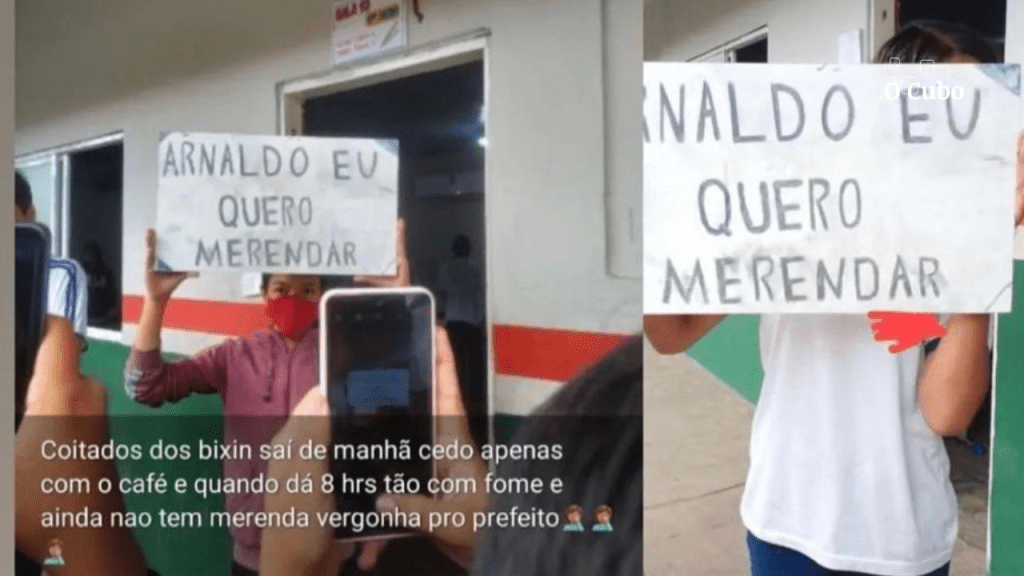 Alunos de escola municipal de Buriti fazem protesto exigindo merenda&nbsp;escolar