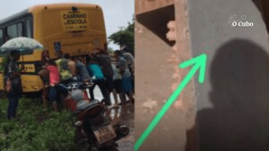 Moradores e alunos são obrigados a empurrar ônibus escolar em Lajeado&nbsp;Novo