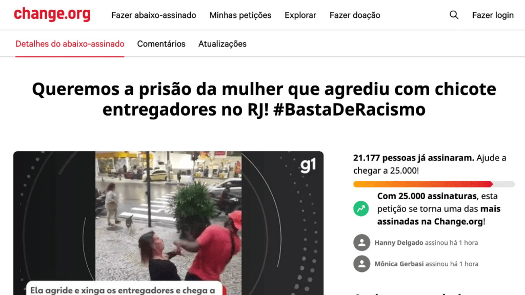 Petição coleta 20 mil assinaturas por prisão de ex-jogadora de vôlei que agrediu entregador com coleira no&nbsp;RJ