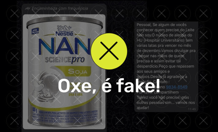 É falso! Hospitais universitários não doam leite Nan 