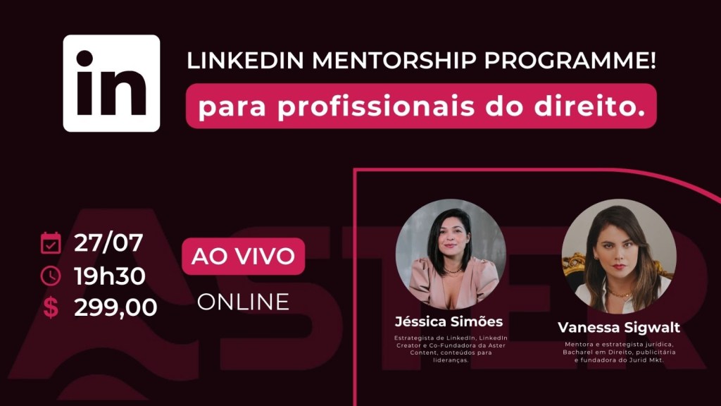 Inscrições abertas: curso de imersão online sobre Linkedin para profissionais do&nbsp;direito