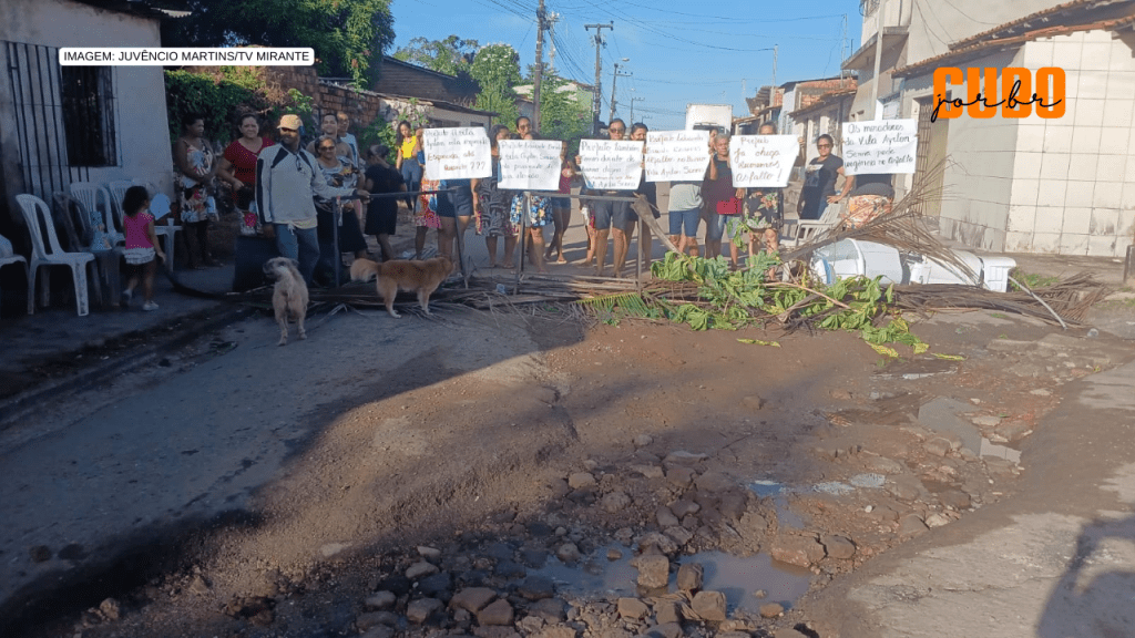 Moradores da Vila Airton Senna realizam protesto contra buraqueira e insegurança em São&nbsp;Luís