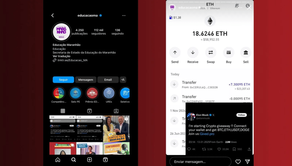 Secretaria de Estado da Educação do Maranhão tem perfil de Instagram invadido por&nbsp;hackers