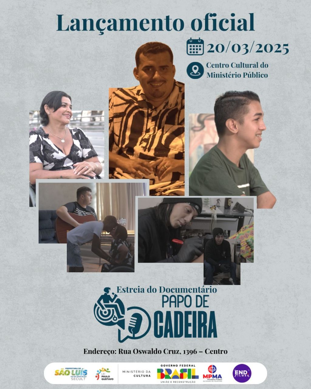 Documentário “Papo de Cadeira: arte sem limites” será lançado em São Luís com sessão especial para estudantes da rede&nbsp;pública