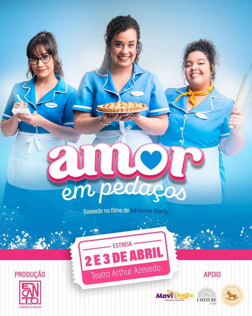 “Amor em Pedaços” estreia no Teatro Arthur Azevedo em&nbsp;Abril