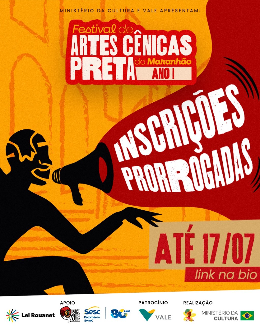 Prazo para inscrições do Festival de Artes Cênicas Preta do Maranhão é&nbsp;prorrogado