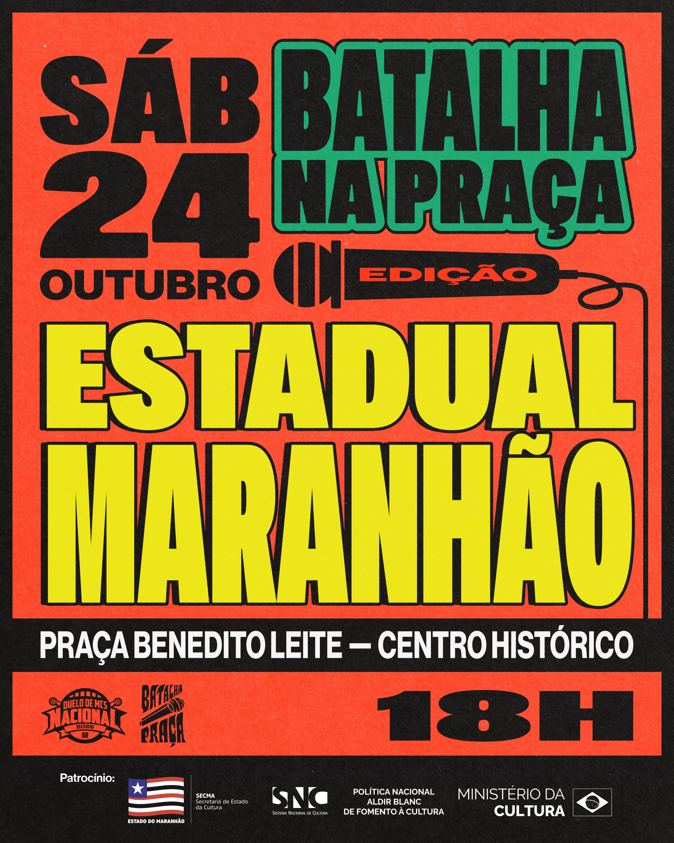 Batalha na Praça realiza Edição Estadual Maranhão com 16 MCs disputando vaga para o Duelo Nacional de MCs
